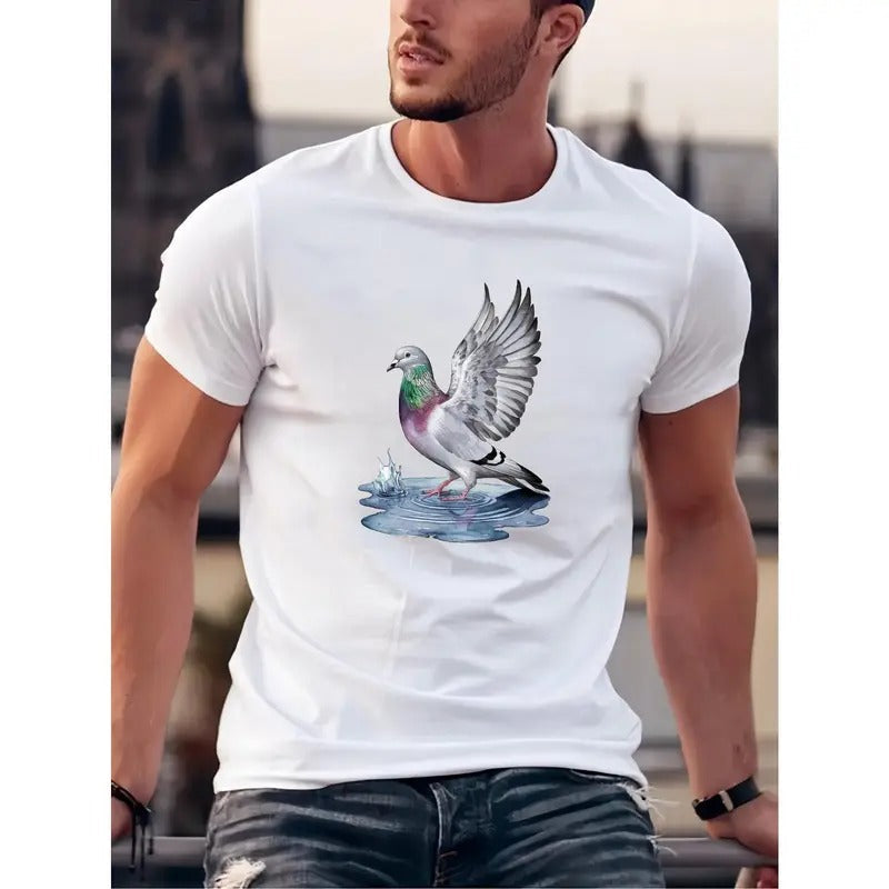 Casual Crew Neck Pigeon Puddle Print Short Sleeve Top - Adult & Kids T-Shirts, Sweatshirts & Hoodies apparel design preview 1