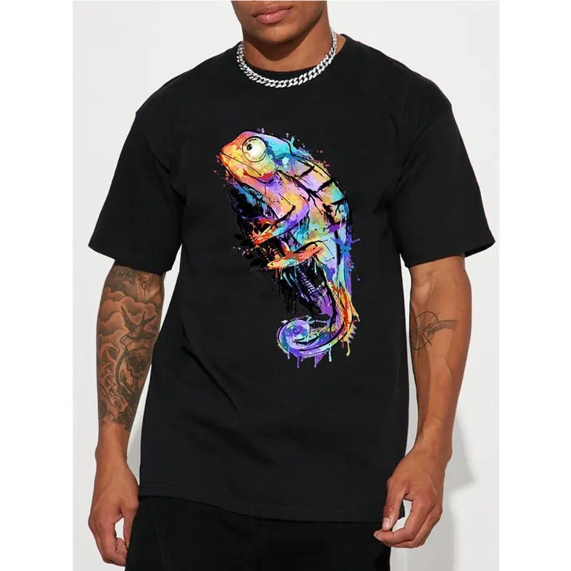 Casual Colorful Chameleon Print Short Sleeve Crew - Adult & Kids T-Shirts, Sweatshirts & Hoodies apparel design preview 1