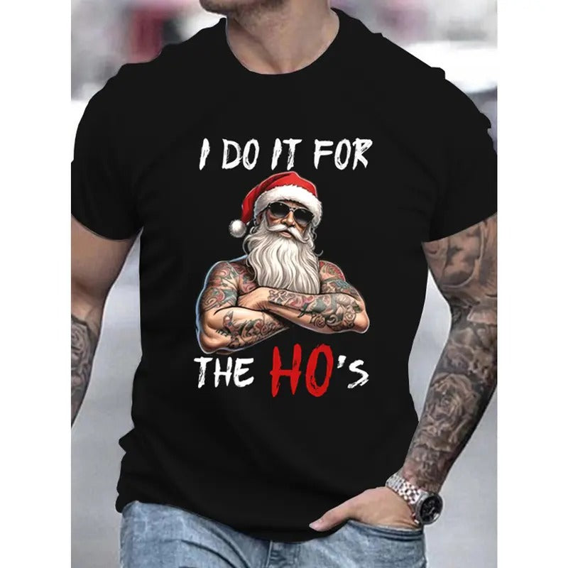 Cool Santa Claus 3D Print Casual Round Neck Short - Adult & Kids T-Shirts, Sweatshirts & Hoodies apparel design preview 1