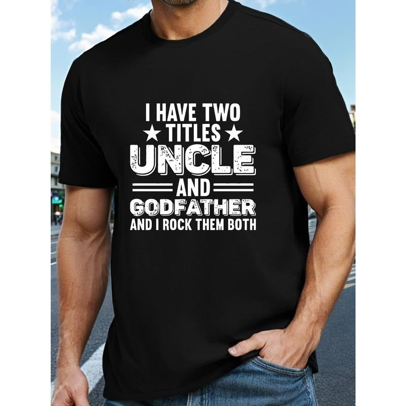 Cotton Crew Neck "I HAVE TWO TITLES UNCLE GODFATHER" - Adult & Kids T-Shirts, Sweatshirts & Hoodies apparel design preview 1