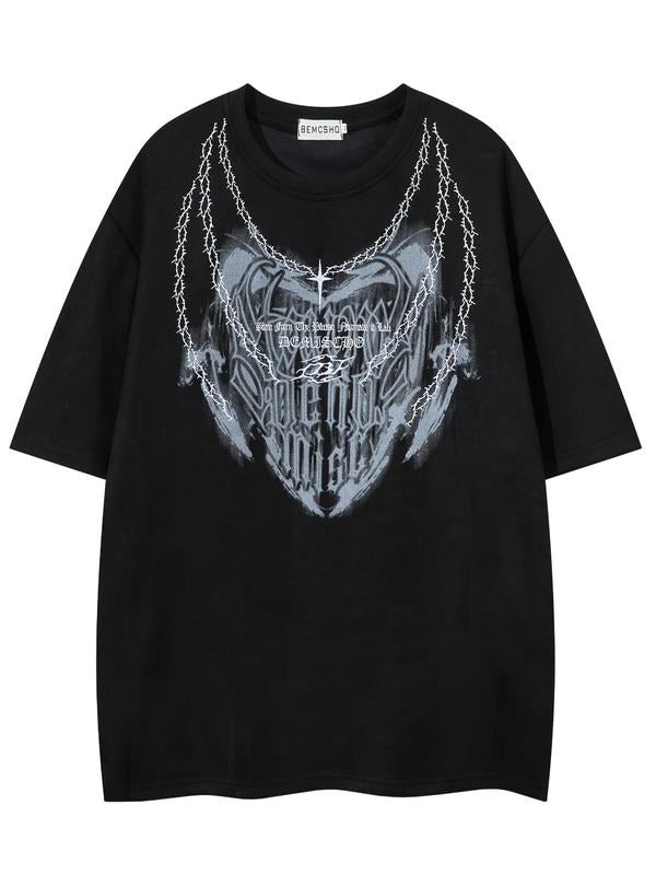 Cross Embroidery Letter Print Short Sleeve Loose - Adult & Kids T-Shirts, Sweatshirts & Hoodies apparel design preview 1
