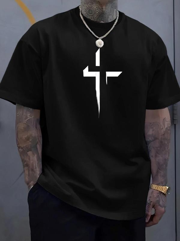 Cross Print Round Neck Regular Fit Casual Short - Adult & Kids T-Shirts, Sweatshirts & Hoodies apparel design preview 1
