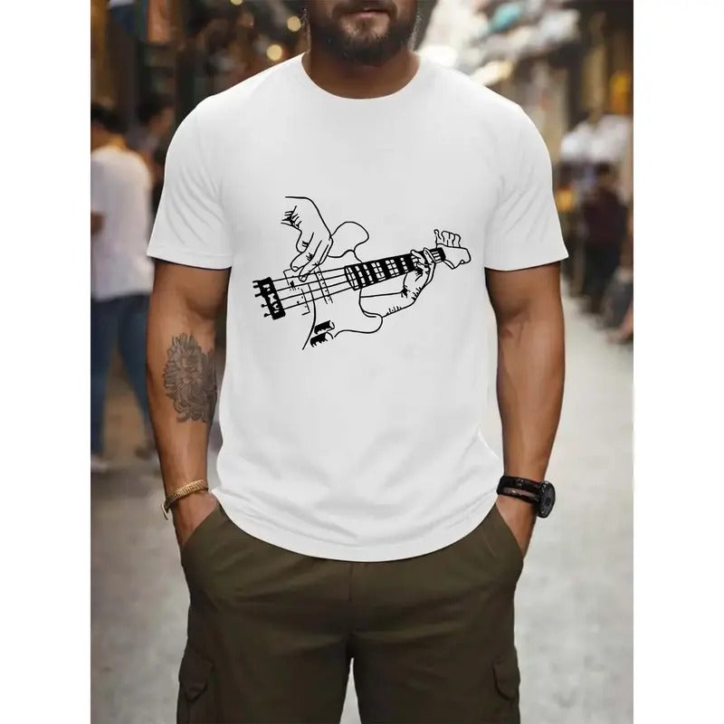 Round Neck Short Sleeve Guitar Print Everyday - Adult & Kids T-Shirts, Sweatshirts & Hoodies apparel design preview 1