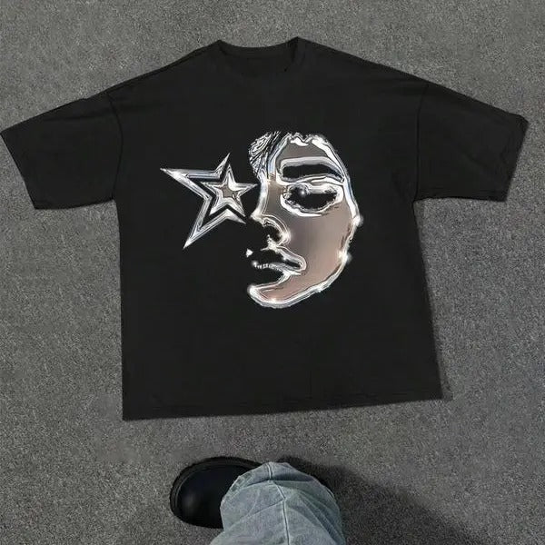 Figure Star Print Drop Shoulder Regular Fit Street - Adult & Kids T-Shirts, Sweatshirts & Hoodies apparel design preview 1