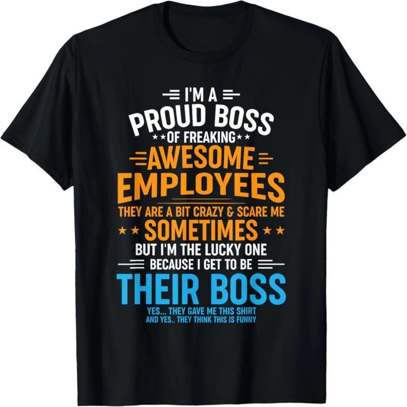 Funny Boss Appreciation 100% Cotton Black "Proud - Adult & Kids T-Shirts, Sweatshirts & Hoodies apparel design preview 1