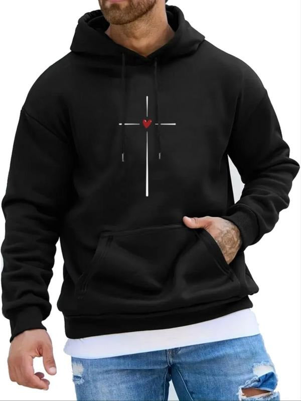 Heart Print Pocket Drawstring Regular Fit Casual Drop - Adult & Kids T-Shirts, Sweatshirts & Hoodies apparel design preview 1