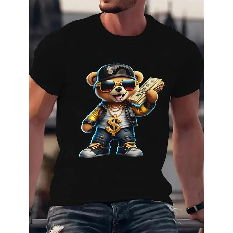 Hip Hop Bear Casual 3D Printed Short Sleeve - Adult & Kids T-Shirts, Sweatshirts & Hoodies apparel design preview 1