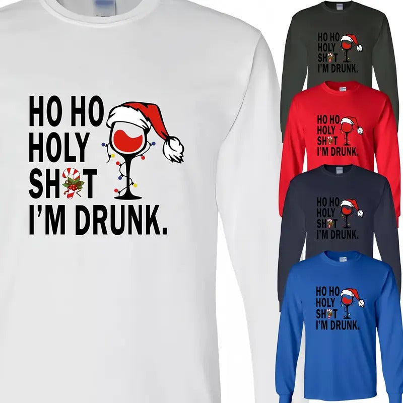 Ho Funny Santa Chirtmas Full Sleeve USA Xmas New - Adult & Kids T-Shirts, Sweatshirts & Hoodies apparel design preview 1