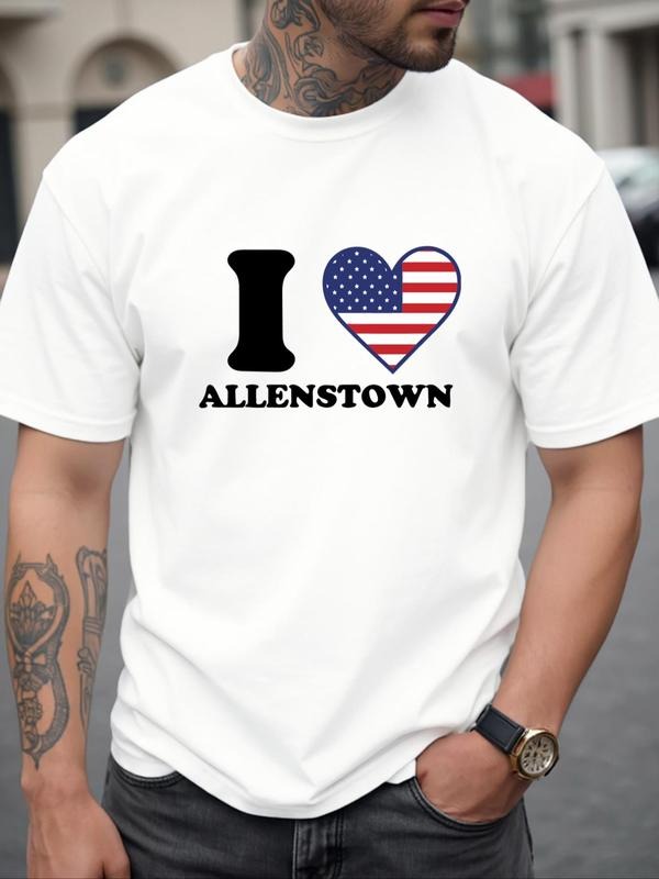 I Love Allenstown Regular Fit Casual American Flag - Adult & Kids T-Shirts, Sweatshirts & Hoodies apparel design preview 1