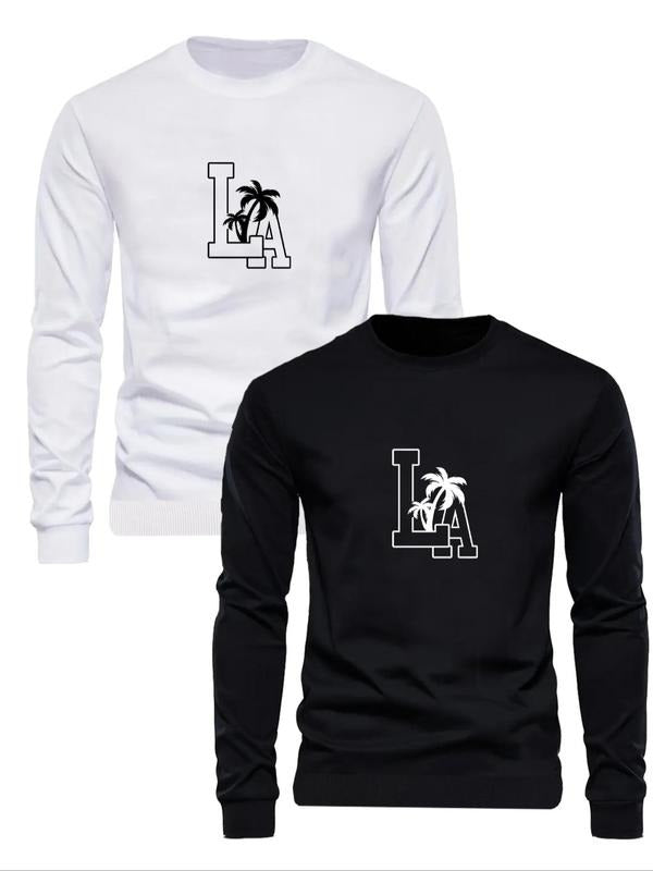 Letter Palm Tree Print Casual Regular Fit Round Neck - Adult & Kids T-Shirts, Sweatshirts & Hoodies apparel design preview 1