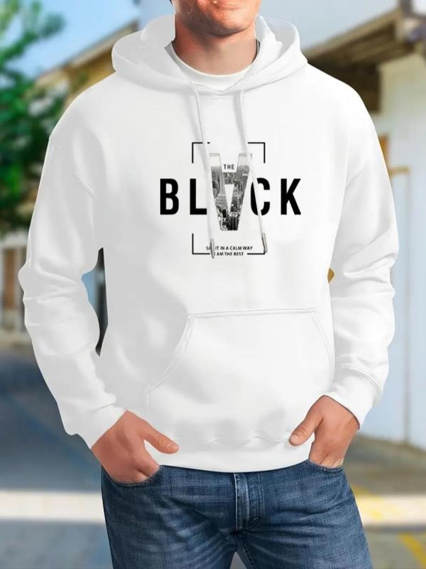 Letter Print Drop Shoulder Drawstring Regular Fit - Adult & Kids T-Shirts, Sweatshirts & Hoodies apparel design preview 1