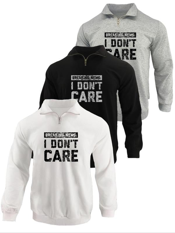 Letter Print Half Zip Casual Regular Fit Fall Winter - Adult & Kids T-Shirts, Sweatshirts & Hoodies apparel design preview 1