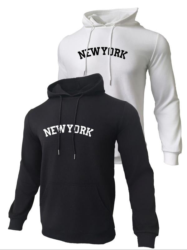 Letter Print Pocket Drawstring Casual Regular Fit - Adult & Kids T-Shirts, Sweatshirts & Hoodies apparel design preview 1