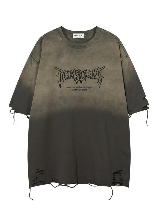Letter Print Ripped Loose Casual Short Sleeve Summer - Adult & Kids T-Shirts, Sweatshirts & Hoodies apparel design preview 1