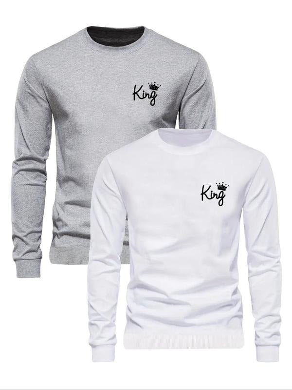 Letter Print Round Neck Regular Fit Casual Crew Fall - Adult & Kids T-Shirts, Sweatshirts & Hoodies apparel design preview 1