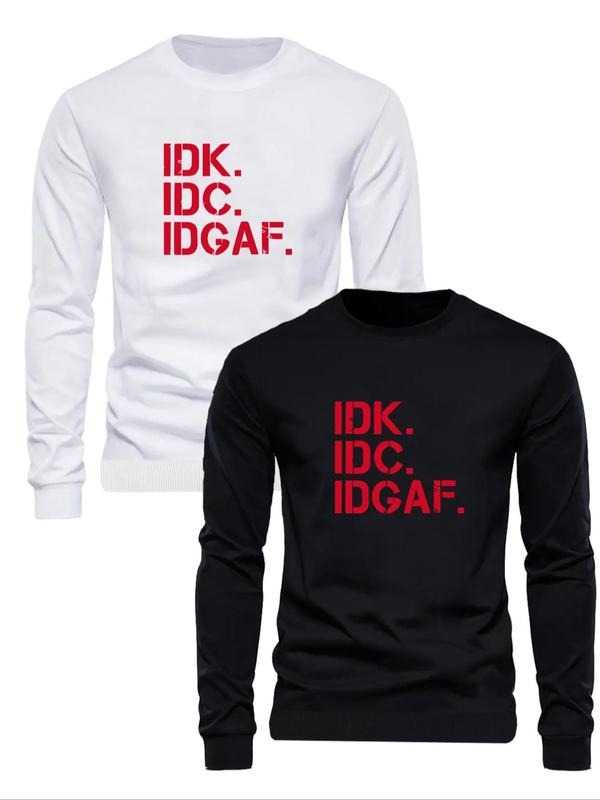 Letter Print Round Neck Regular Fit Casual Crew Fall - Adult & Kids T-Shirts, Sweatshirts & Hoodies apparel design preview 1