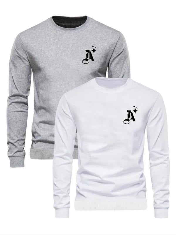 Letter Print Round Neck Regular Fit Casual Crew Fall - Adult & Kids T-Shirts, Sweatshirts & Hoodies apparel design preview 1