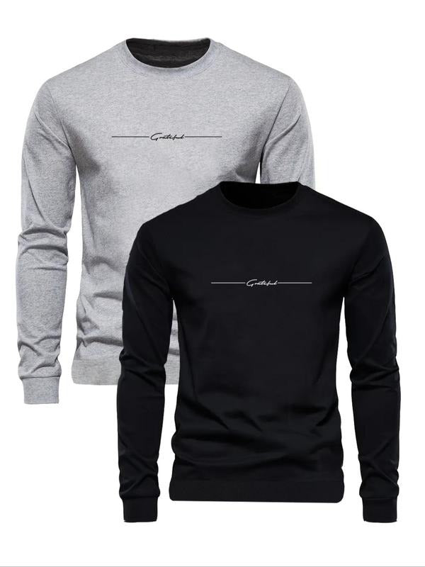 Letter Print Round Neck Regular Fit Casual Crew Fall - Adult & Kids T-Shirts, Sweatshirts & Hoodies apparel design preview 1
