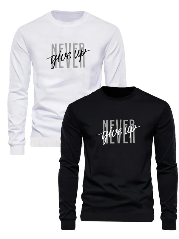 Letter Print Round Neck Regular Fit Casual Crew Fall - Adult & Kids T-Shirts, Sweatshirts & Hoodies apparel design preview 1