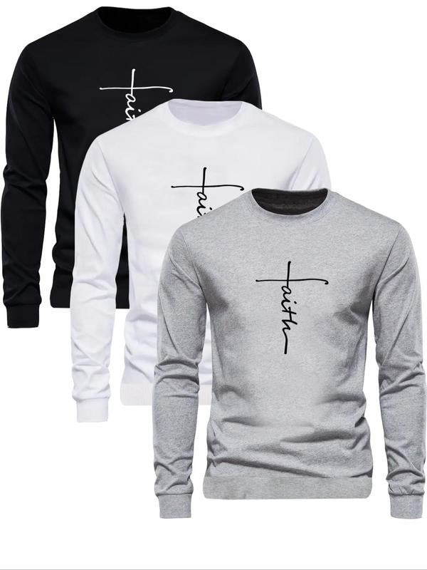 Letter Print Round Neck Regular Fit Casual Crew Fall - Adult & Kids T-Shirts, Sweatshirts & Hoodies apparel design preview 1