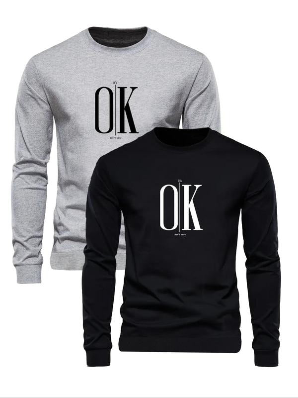 Letter Print Round Neck Regular Fit Casual Crew Fall - Adult & Kids T-Shirts, Sweatshirts & Hoodies apparel design preview 1