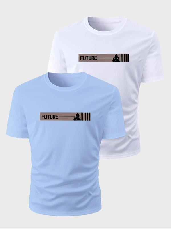 Letter Print Round Neck Regular Fit Casual Short - Adult & Kids T-Shirts, Sweatshirts & Hoodies apparel design preview 1
