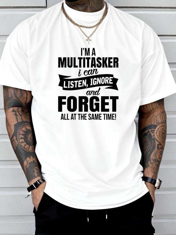 Letter Print Round Neck Regular Fit Casual Short - Adult & Kids T-Shirts, Sweatshirts & Hoodies apparel design preview 1