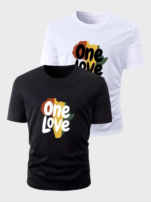 Letter Print Round Neck Regular Fit Casual Short - Adult & Kids T-Shirts, Sweatshirts & Hoodies apparel design preview 1