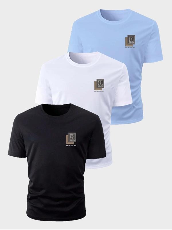 Letter Print Round Neck Regular Fit Casual Short - Adult & Kids T-Shirts, Sweatshirts & Hoodies apparel design preview 1