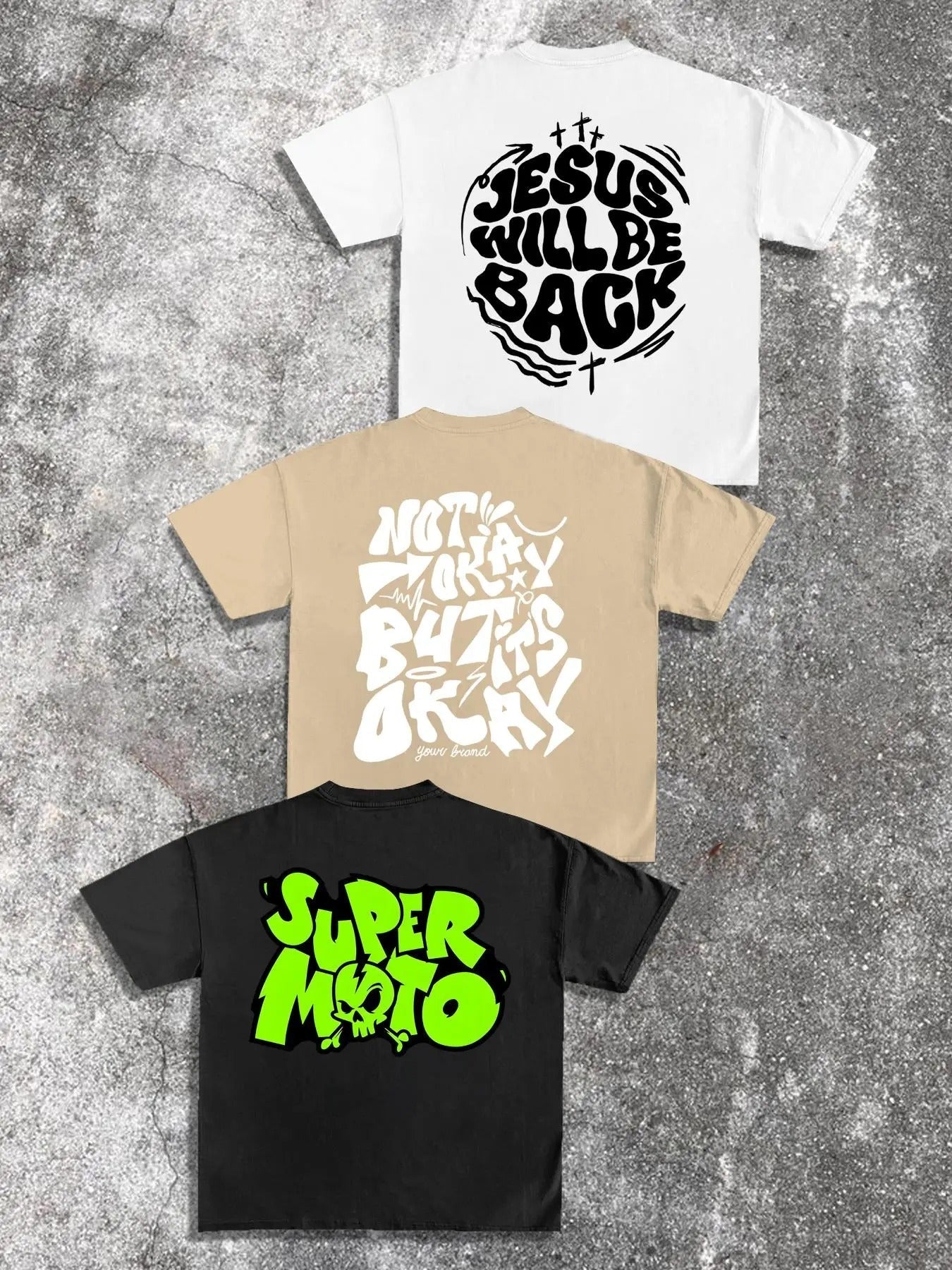 Letter Print Round Neck Regular Fit Casual Short - Adult & Kids T-Shirts, Sweatshirts & Hoodies apparel design preview 1