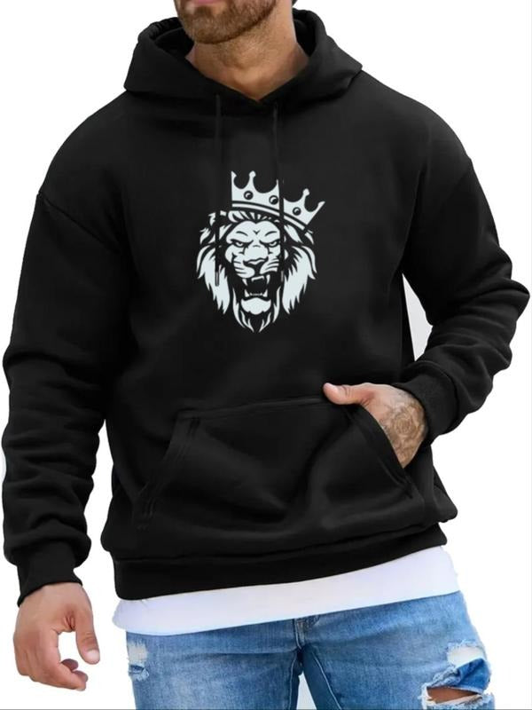 Lion Print Drop Shoulder Casual Regular Fit - Adult & Kids T-Shirts, Sweatshirts & Hoodies apparel design preview 1
