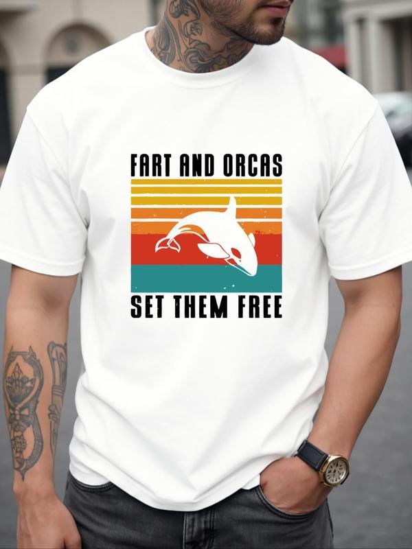 Orca Letter Print Round Neck Regular Fit Casual Short - Adult & Kids T-Shirts, Sweatshirts & Hoodies apparel design preview 1