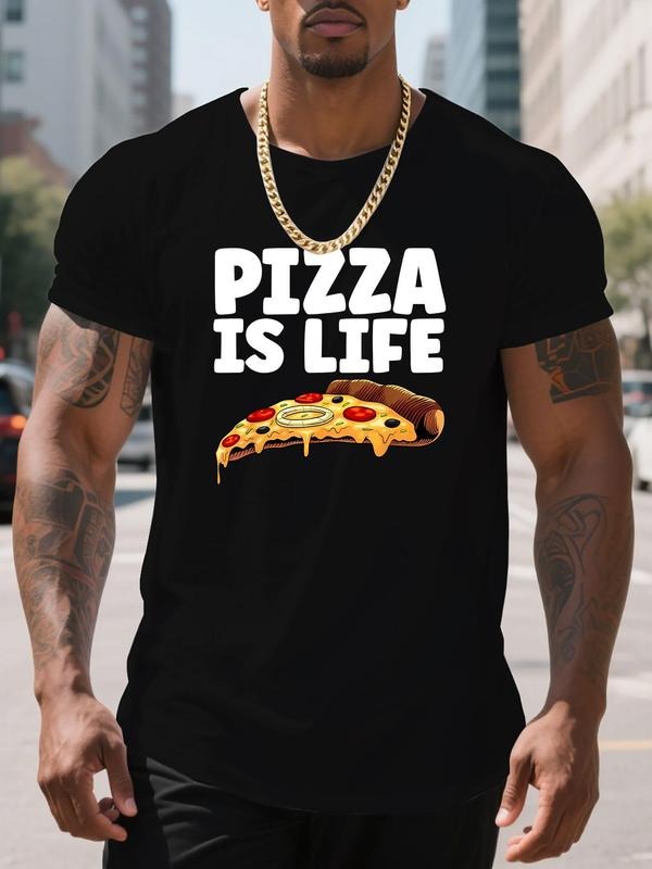 Pizza Print Round Neck Regular Fit Casual Short - Adult & Kids T-Shirts, Sweatshirts & Hoodies apparel design preview 1