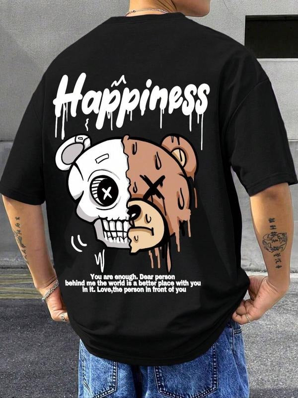 Regular Fit Bear Skull Print Round Neck Casual Short - Adult & Kids T-Shirts, Sweatshirts & Hoodies apparel design preview 1