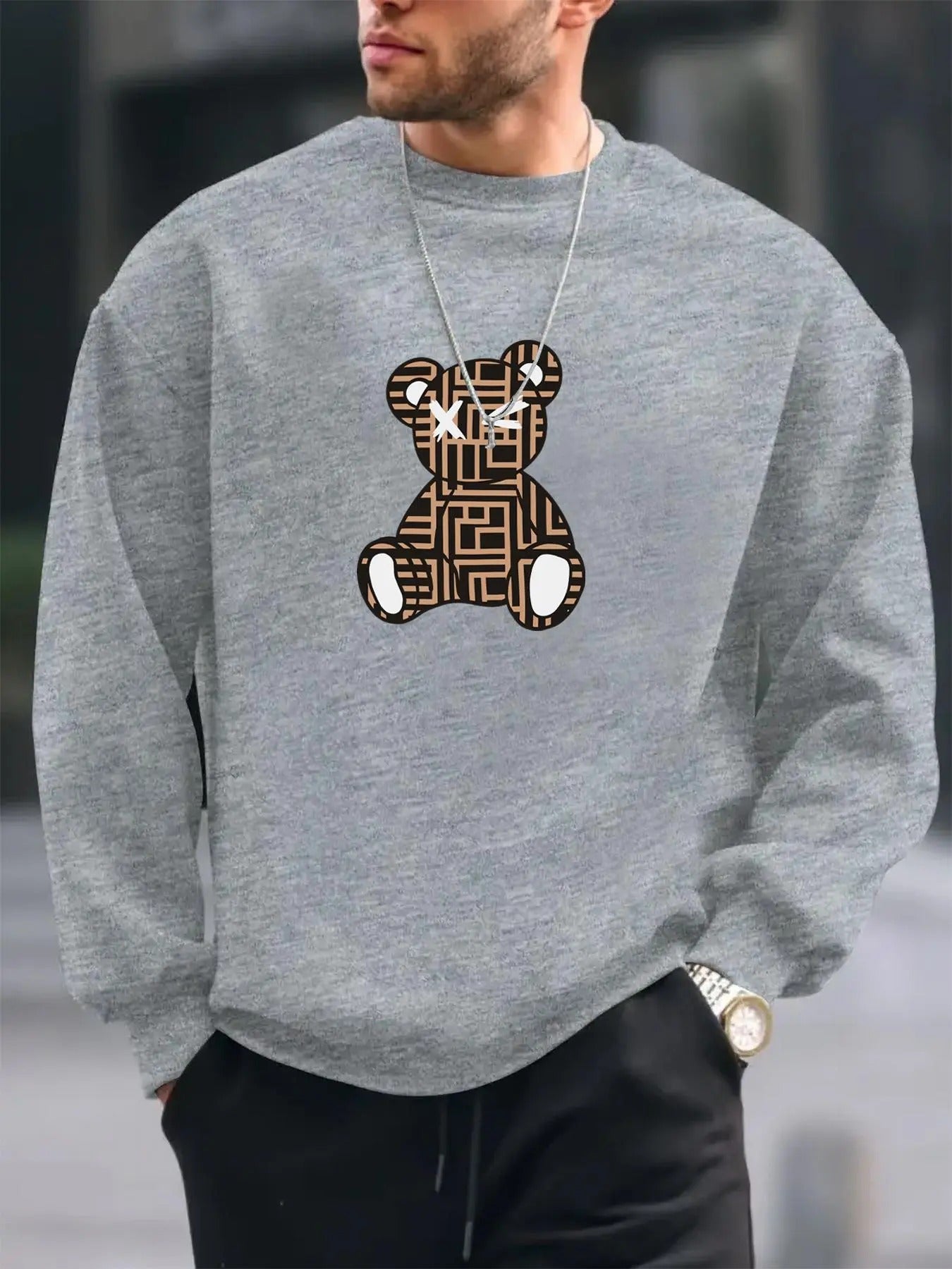 Regular Fit Bear Print Round Neck Casual Crew Daily - Adult & Kids T-Shirts, Sweatshirts & Hoodies apparel design preview 1
