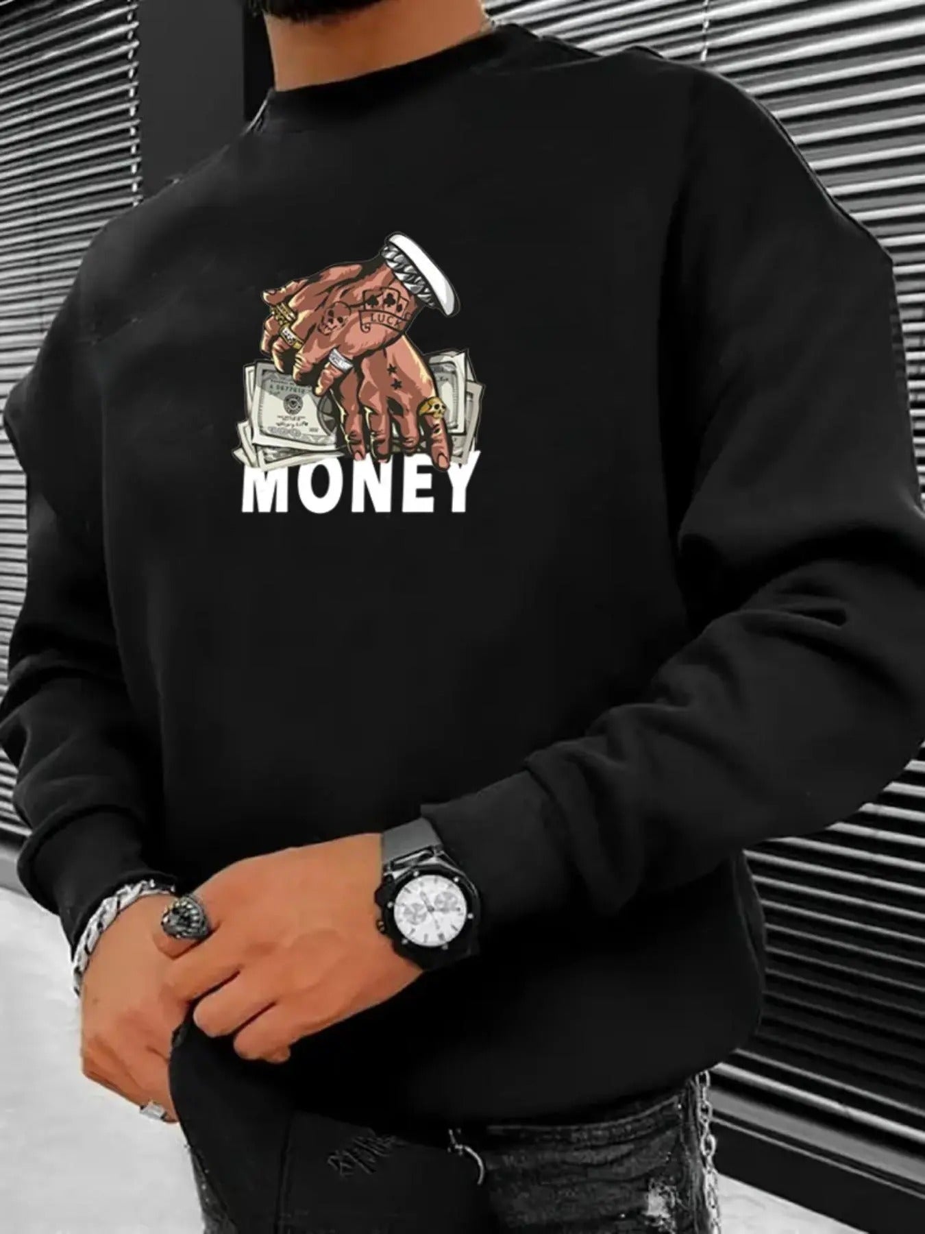 Regular Fit Round Neck Letter Money Print Daily - Adult & Kids T-Shirts, Sweatshirts & Hoodies apparel design preview 1