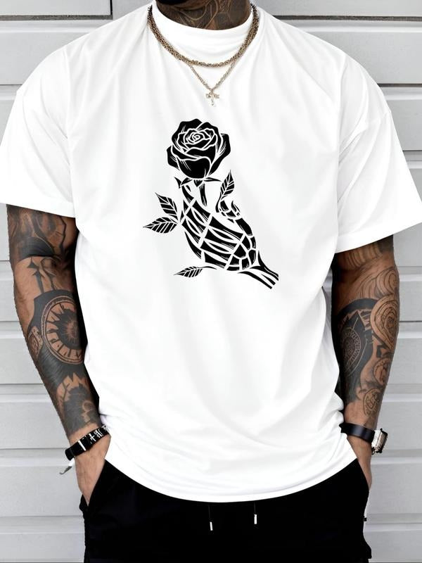 Rose Print Round Neck Regular Fit Casual Short Sleeve - Adult & Kids T-Shirts, Sweatshirts & Hoodies apparel design preview 1