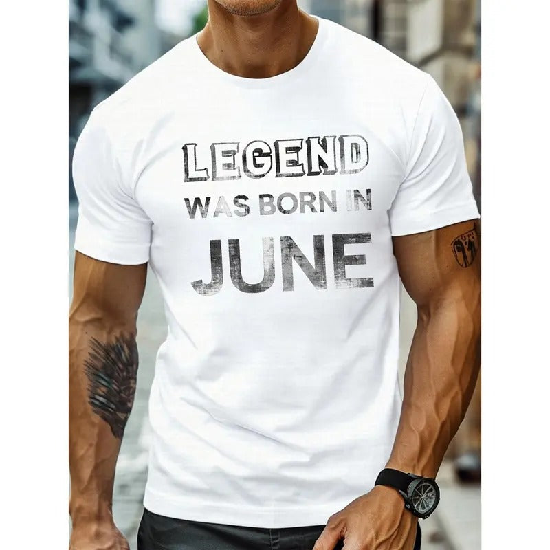 Round Neck Short Sleeve Creative LEGEND WAS BORN JUNE - Adult & Kids T-Shirts, Sweatshirts & Hoodies apparel design preview 1
