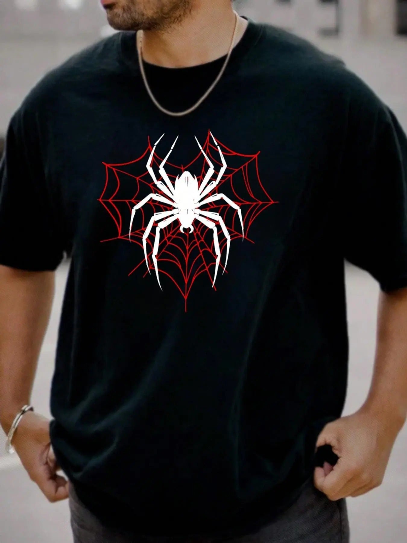 Spider Print Round Neck Regular Fit Casual Short - Adult & Kids T-Shirts, Sweatshirts & Hoodies apparel design preview 1