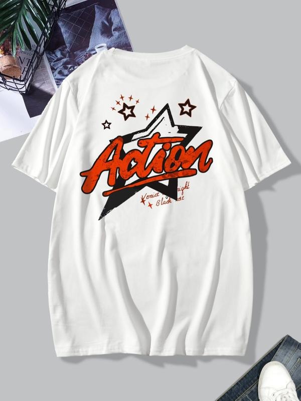 Star Letter Print Short Sleeve Regular Fit Summer - Adult & Kids T-Shirts, Sweatshirts & Hoodies apparel design preview 1