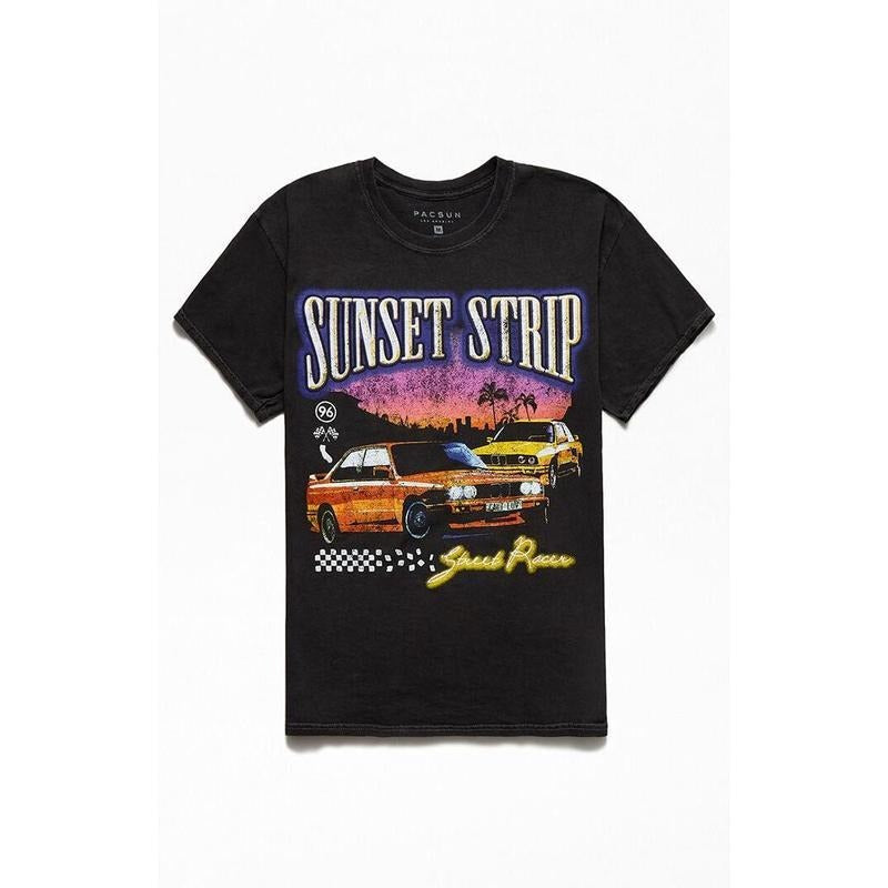 Sunset Stripe Vintage Cotton Old School Him Truck - Adult & Kids T-Shirts, Sweatshirts & Hoodies apparel design preview 1