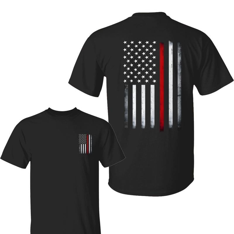 Thin Red Flag American Patriot Firefighter Support - Adult & Kids T-Shirts, Sweatshirts & Hoodies apparel design preview 1