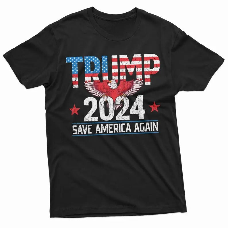 Trump Save America Again Political 2024 Re Election - Adult & Kids T-Shirts, Sweatshirts & Hoodies apparel design preview 1