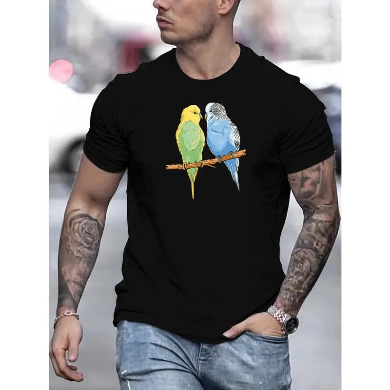 Two Birds Standing Pattern Print Casual Short Sleeve - Adult & Kids T-Shirts, Sweatshirts & Hoodies apparel design preview 1