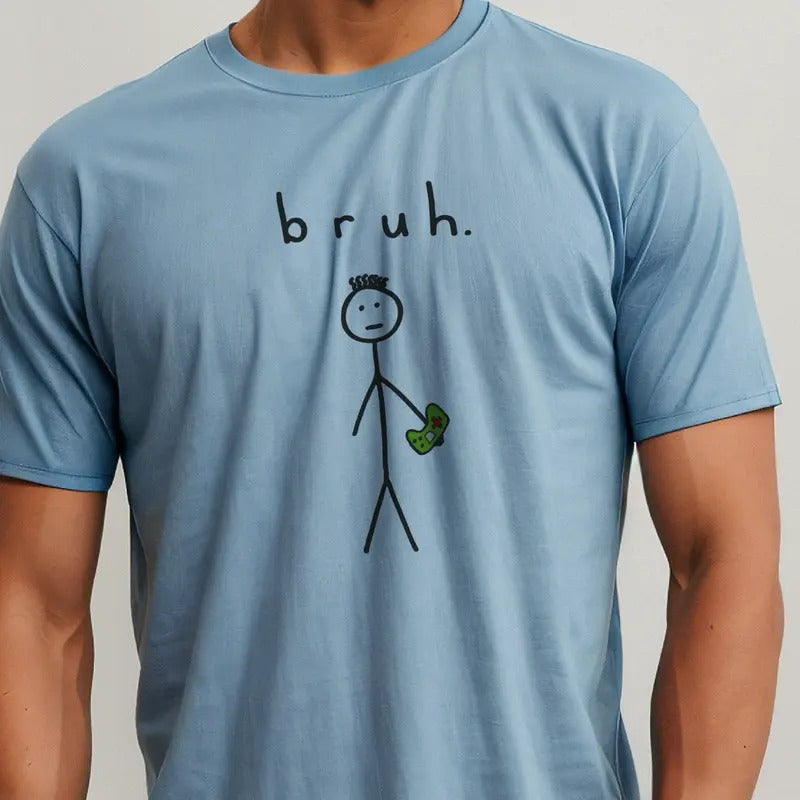 Bruh Gamer Guys Boy Video Sitck Figure Top Sons - Adult & Kids T-Shirts, Sweatshirts & Hoodies apparel design preview 1