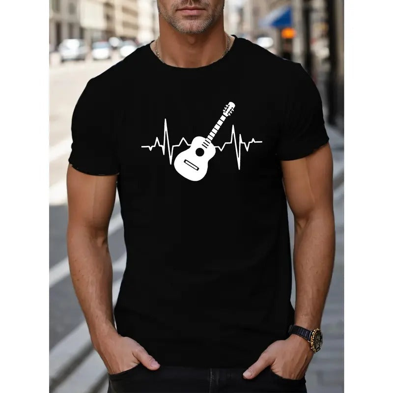 Guitar Cardiogram Stretchy Breathable Short Sleeve - Adult & Kids T-Shirts, Sweatshirts & Hoodies apparel design preview 1
