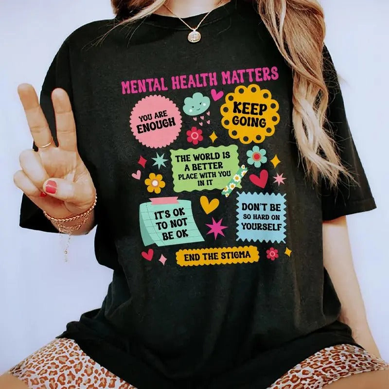 Mental Health Matters Awareness Inspirational Printed - Adult & Kids T-Shirts, Sweatshirts & Hoodies apparel design preview 1
