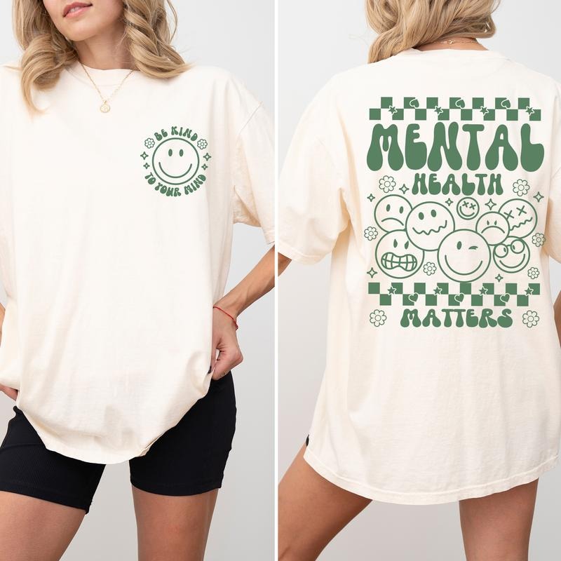 Mental Health Matters Inspirational Printed Be Kind - Adult & Kids T-Shirts, Sweatshirts & Hoodies apparel design preview 1