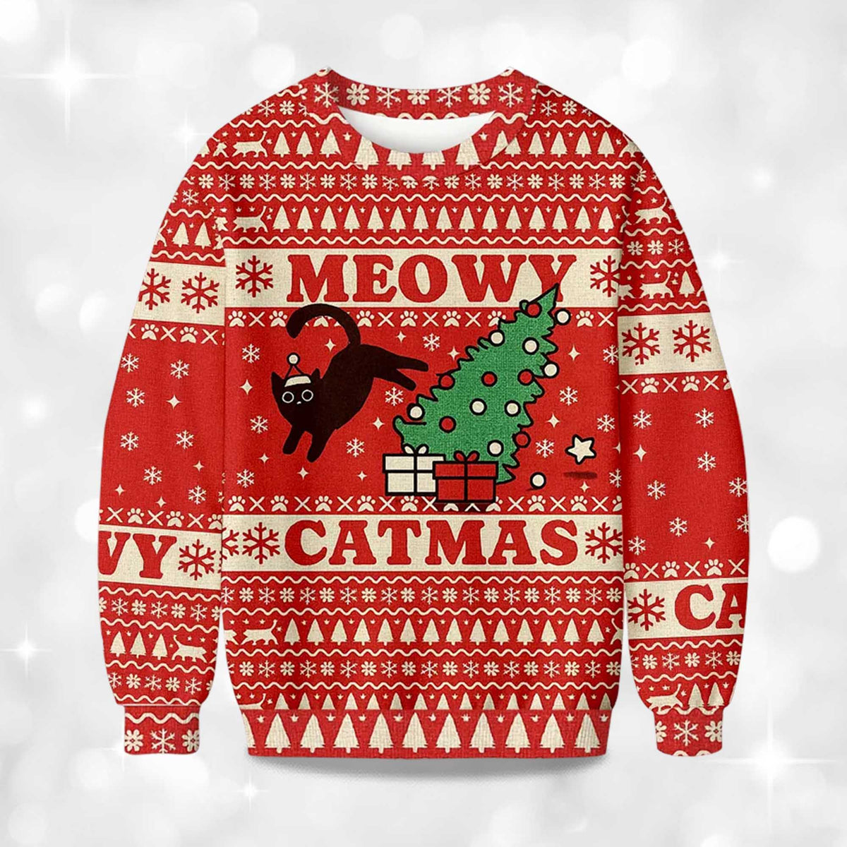 Meowy Catmas Ugly Christmas Sweater - Holiday Gift product image 4