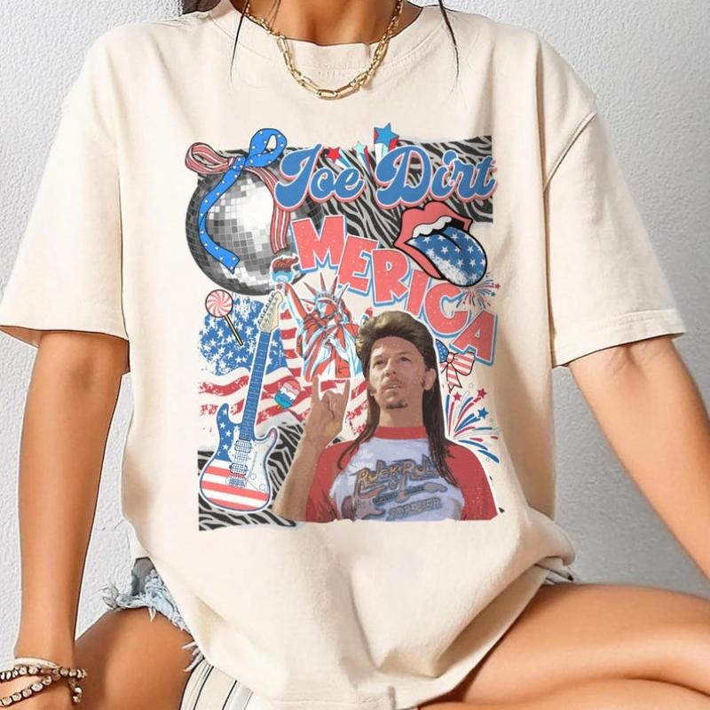 Merica Joe Dirt 4th July Western Collage Independence - Adult & Kids T-Shirts, Sweatshirts & Hoodies apparel design preview 1